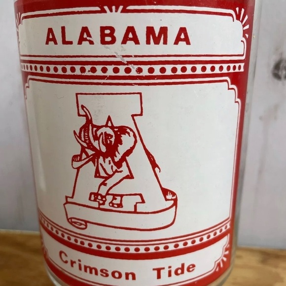 Vintage 80s University of Alabama Crimson Tide Football Championships Glass - Picture 2 of 8